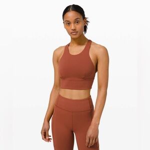 Lululemon Wunder Train Longline Sports Bra - Dark Terracotta
